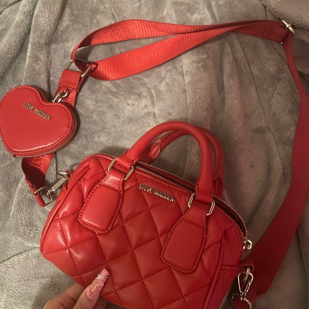 Steve Madden Red Mini Quilted Bag
